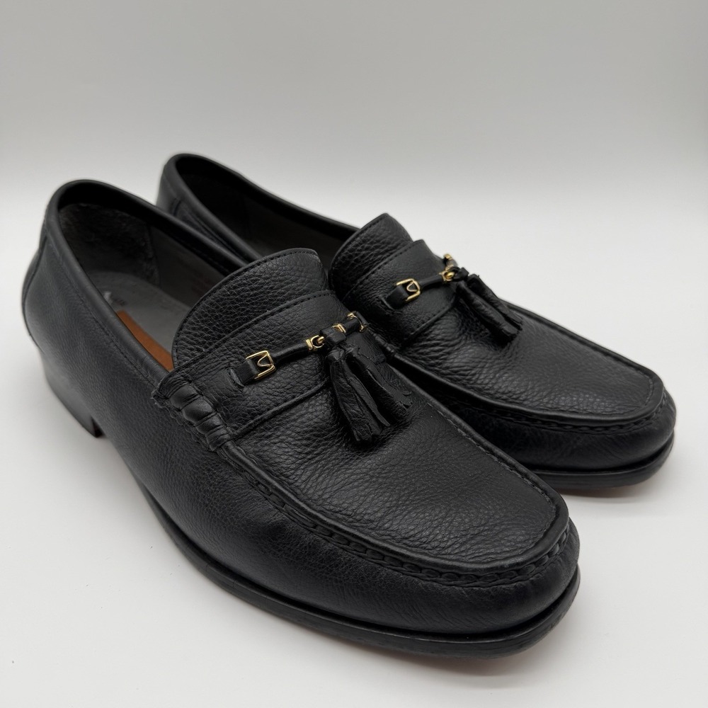 Florsheim Men's Padron Pebbled Leather Penny Loafer Tassel Black Size 9.5 D